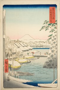 La ribera en Sukiya en la capital oriental (Toto Sukiyagashi), de la serie "Treinta y seis vistas del Monte Fuji (Fuji sanjurokkei)"