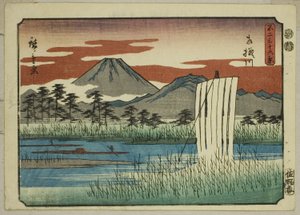 El río Sagami (Sagamigawa), de la serie "Treinta y seis vistas del monte Fuji (Fuji sanjurokkei)" de Utagawa Hiroshige