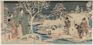El jardín nevado, 1854 de Utagawa Hiroshige