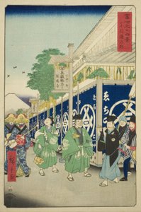 El Distrito de Suruga en la Capital del Este, de la serie "Treinta y Seis Vistas del Monte Fuji" de Utagawa Hiroshige