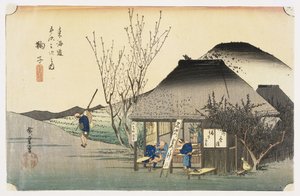 La casa de té en Mariko, de 53 estaciones en la carretera de la costa oriental, 1833 de Utagawa Hiroshige