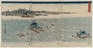 Los remolinos de Awa, 1857 de Utagawa Hiroshige
