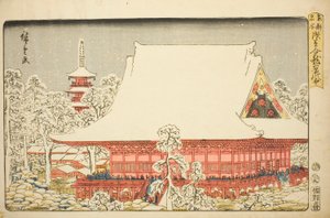 Feria de Fin de Año en el Templo Kinryuzan en Asakusa, de la serie "Lugares Famosos en la Capital del Este"