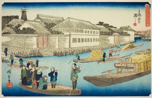 El ferry de Yoroi (Yoroi no watashi), de la serie "Vistas excepcionales de Edo (Koto shokei)" de Utagawa Hiroshige