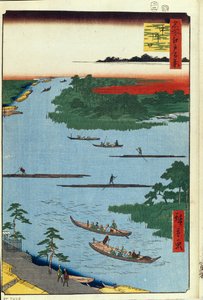 La desembocadura del río Nakagawa, Cien vistas famosas de Edo, 1856-1858