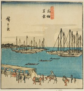 Vista Real de Takanawa (Takanawa shinkei), sección de una hoja de la serie "Lugares Famosos en la Capital del Este (Toto meisho)"