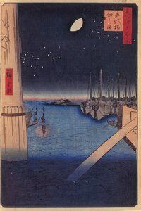 Tsukudajima y Puente Eitai, Cien Vistas Famosas de Edo de Utagawa Hiroshige