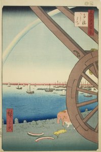 Ushimachi en Takanawa (Takanawa Ushimachi), de la serie "Cien Vistas Famosas de Edo (Meisho Edo hyakkei)" de Utagawa Hiroshige