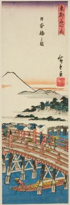 Vista del puente Nihon (Nihonbashi no zu), de la serie "Lugares famosos de la capital oriental (Toto meisho no uchi)"