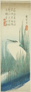 Garza Blanca y Pinceles de Utagawa Hiroshige