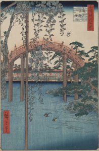Wisteria en el santuario Kameido Tenjin de la serie Cien vistas famosas de Edo