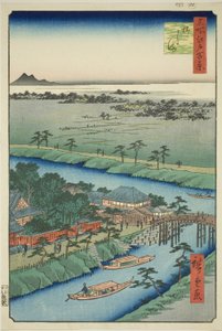 Yanagishima, de la serie "Cien vistas famosas de Edo (Meisho Edo hyakkei)"