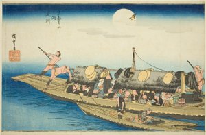 Río Yodo (Yodogawa), de la serie "Lugares famosos en Kioto (Kyoto meisho no uchi)" de Utagawa Hiroshige