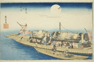 Río Yodo (Yodogawa), de la serie "Lugares famosos en Kioto (Kyoto meisho no uchi)" de Utagawa Hiroshige
