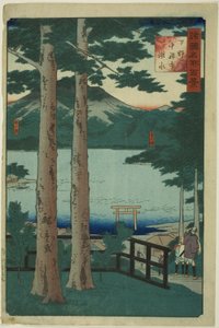 El lago en Chuzenji en la provincia de Shimotsuke, de la serie "Cien vistas famosas en las diversas provincias"