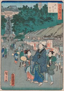 Día de la Memoria de Nichiren en Ikegami Honganji de Utagawa and Hiroshige II Utagawa Kunisada