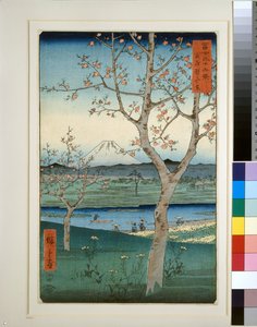 Koshigaya en la provincia de Musashi de Utagawa II Hiroshige