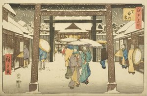 Santuario Shinmei en Shiba de Utagawa II Hiroshige