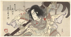 Onoe Kikukoro como Taira no Tomomori de Utagawa Kokunimasa