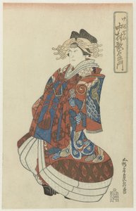Nakamura Utaemon como cortesana de Utagawa Kunimasa