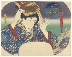 Bunya no Yasuhide Parodia de los seis poetas (título de la serie) Faldas de mitate (título de serie en objeto) de Utagawa Kunisada (I)