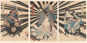 Utaemon Nakamura Doctor V, Onoe Kikukoro Ii Ii Sono Ichikawa Grape Dye V. de Utagawa Kunisada (I)