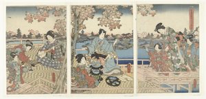 Un banquete de primavera para los genji orientales Azuma Genji hana no yuen (título sobre objeto)