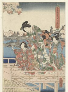 Un banquete de primavera para los genji orientales Azuma Genji hana no yuen (título sobre objeto) de Utagawa Kunisada (I)