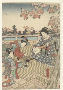 Un banquete de primavera para los genji orientales Azuma Genji hana no yuen de Utagawa Kunisada (I)
