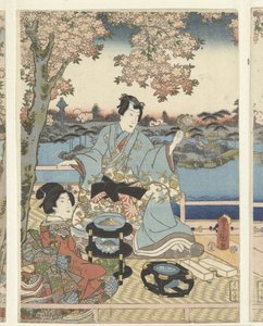 Un banquete de primavera para los genji orientales Azuma Genji hana no yuen de Utagawa Kunisada (I)