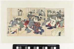 Parejas de amor en la terraza en invierno de Utagawa Kunisada (I)