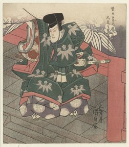 Hombre a la entrada de un templo de Utagawa Kunisada (I)