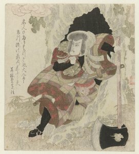 Hombre con hacha sale de un árbol de Utagawa Kunisada (I)
