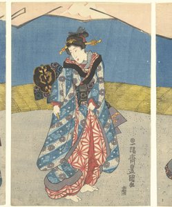 Bellezas en una pelea de gallos de Utagawa Kunisada (I)