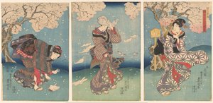 Día tormentoso en el río Sumida Ocho vistas de Edo (título de la serie) Edo hakkei no uchi (título de la serie sobre el objeto) de Utagawa Kunisada (I)
