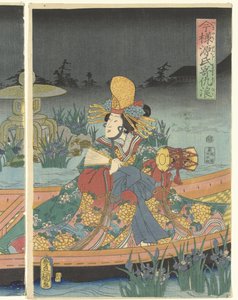 Oleadas enemigas se acercan al príncipe Genji moderno Imayo Genji yoseru adanami (título sobre objeto) de Utagawa Kunisada (I)