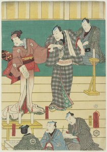 Ensayo de una obra de Kabuki, septiembre de 1860 de Utagawa Kunisada