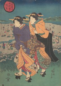Evento anual - el tercer mes Ukiyo nenju gyoji: Yayoi, mediados del siglo XIX de Utagawa Kunisada