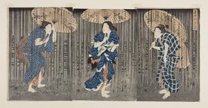 Chubasco repentino en el calor del verano de Utagawa Kunisada