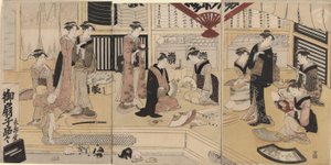 La tienda de fans Eijudo de Utagawa Kunisada