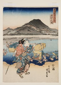 Vista de Fuch? (grabado en madera a color) de Utagawa Kunisada