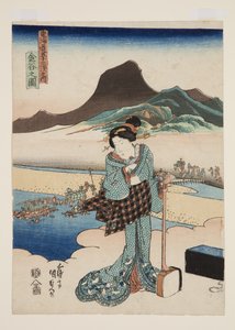 Vista de Kanaya de Utagawa Kunisada