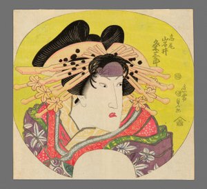 Iwai Kumesaburo II como la cortesana Takao en Banzei Okuni Kabuki