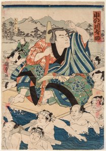 Retrato del luchador de sumo Onogawa Saisuke de Utagawa Kunisada II