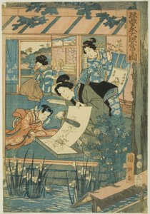 Gran prosperidad en la Granja de la Seda (Kaikoya Daihanjono Zu) de Utagawa Kunisato