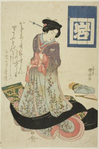 Belleza representando la primavera, de una serie sin título de bellezas representando las cuatro estaciones de Utagawa Kuniyasu