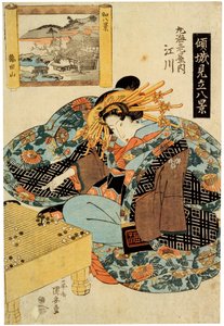 Egawa de la Casa Maruebiya, finales de la década de 1820 de Utagawa Kuniyasu