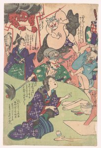 Mujer arrodillada
Otsu-e (título de la serie) de Utagawa Kuniyoshi (possibly)