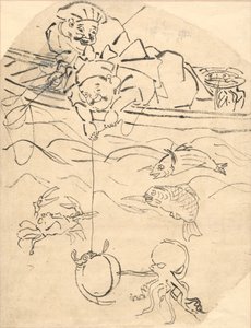 Daikoku y Ebisu, dos de los siete dioses de la felicidad de Utagawa Kuniyoshi