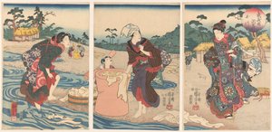 De Chov Tama Rivier miembro p Rovin y pintura Musashi Río Tama en la provincia de Musashi Chofu (Blood te sound bje CT)